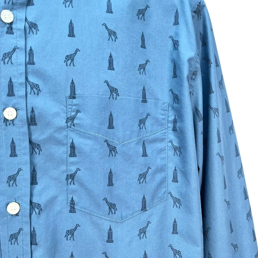 Banana Republic Men’s Large Luxe Poplin Untucked Slim‎ Fit L/S Button Up Shirt